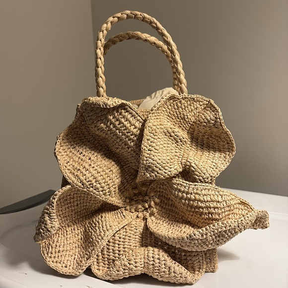 Sezane Leila Basket Natural Raffia NWT - Picture 4 of 7